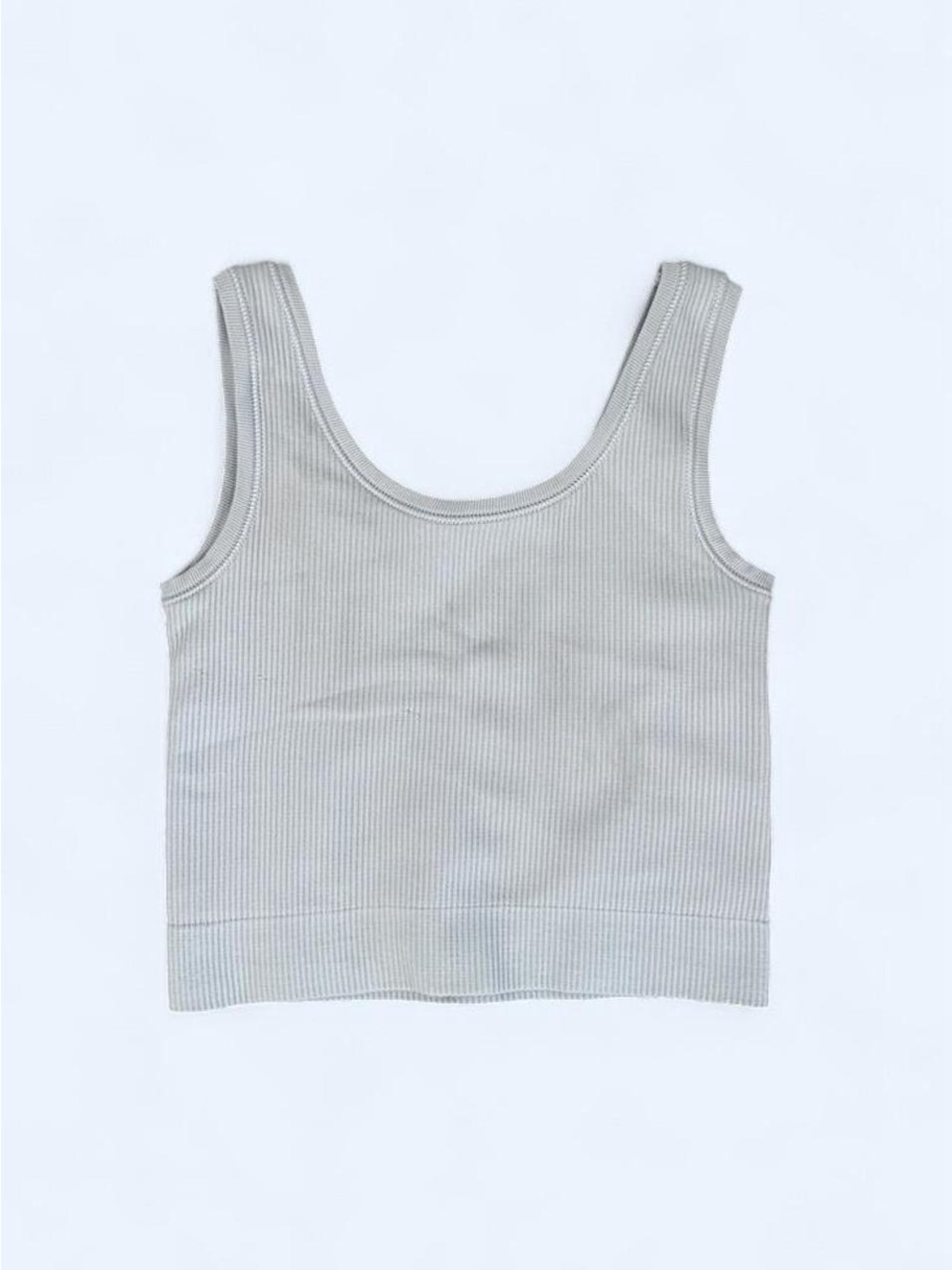 Athleta Light Blue Ribbed Crop Tank